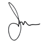A simple, black, cursive signature on a white background.